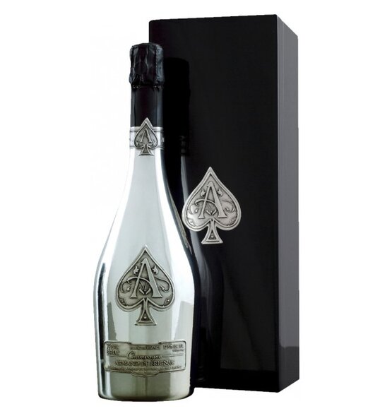 Champagne Armand de Brignac Ace of Spades Blanc de Blancs SILBER 75 cl (in 1er Holz-Schatulle)