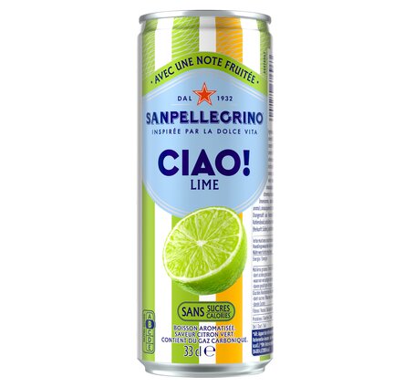 Sanpellegrino Ciao! Sparkling Water Limette, 33 cl Dose 